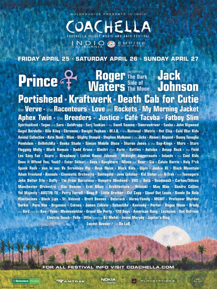 Coachella 2007 official lineup poster — Rage Against the Machine reunion, Björk